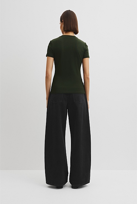 Australian Cotton Blend Fitted T-Shirt