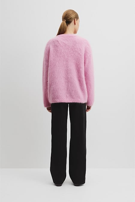 Long Sleeve Fluffy Crew Knit