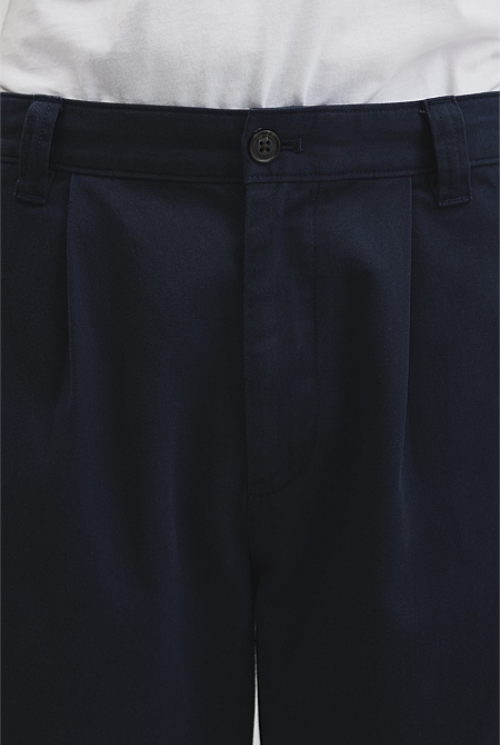 Pleated Wide Leg Chino