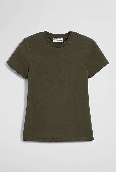 Australian Cotton Blend Fitted T-Shirt Australian Cotton Blend Fitted T-Shirt
