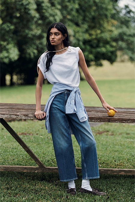 Textured Short Sleeve Slub T-Shirt