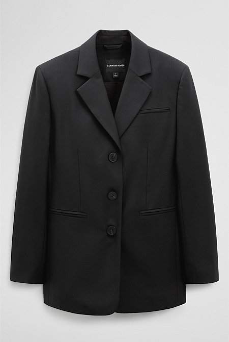 Wool Blend Tailored Blazer Wool Blend Tailored Blazer