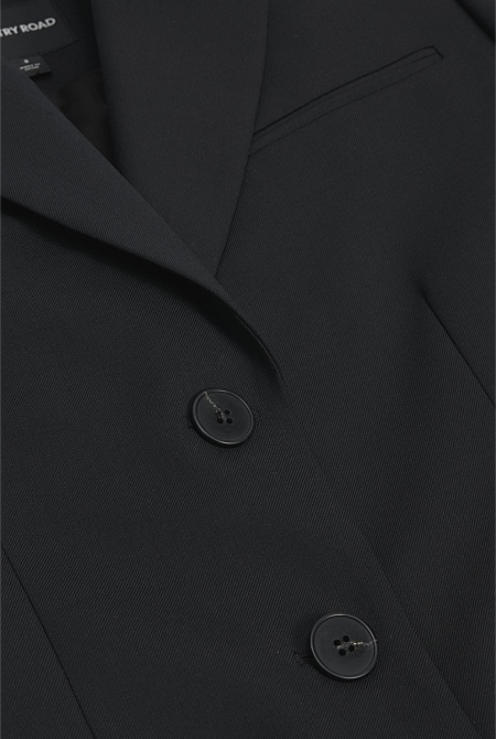 Wool Blend Tailored Blazer