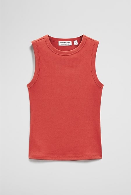 Australian Cotton High Neck Tank Australian Cotton High Neck Tank