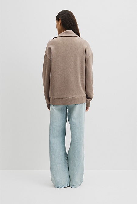 Australian Cotton Funnel Neck Sweat