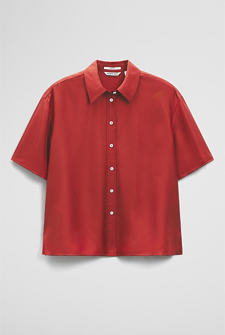 Short Sleeve Silk Shirt Short Sleeve Silk Shirt