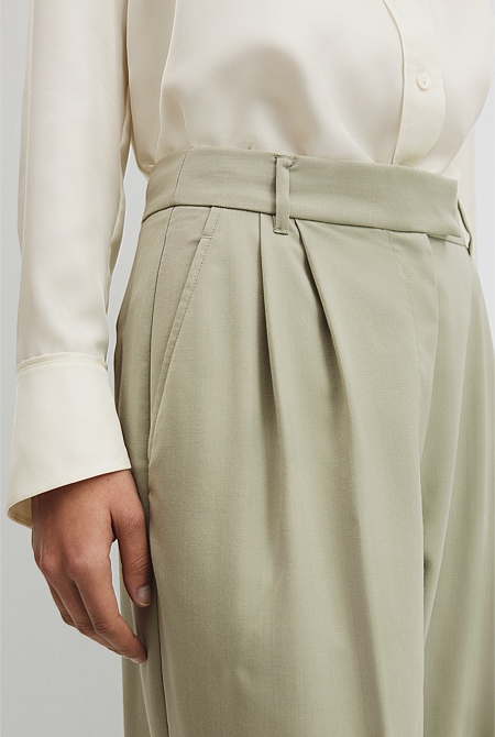 Wool Blend Tailored Pant