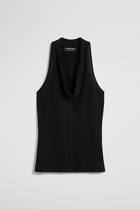 Wool V-Neck Drape Tank