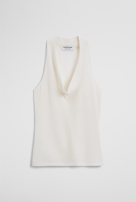 Wool V-Neck Drape Tank Wool V-Neck Drape Tank