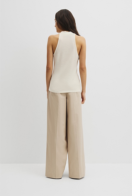 Wool V-Neck Drape Tank