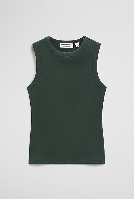 Australian Cotton High Neck Tank Australian Cotton High Neck Tank