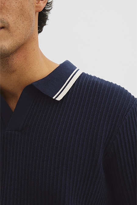 Australian Good Earth Cotton Tapered Trophy Polo