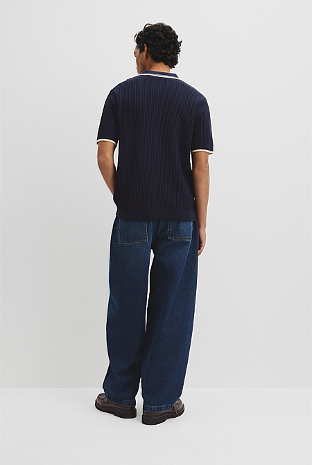 Australian Good Earth Cotton Tapered Trophy Polo