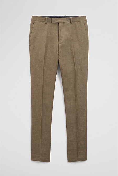 Regular Fit Tapered Linen Pant
