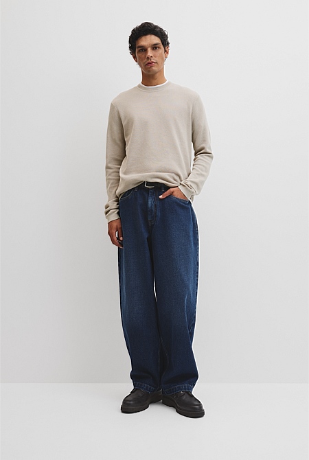 Australian Good Earth Cotton Pique Crew Neck Knit Australian Good Earth Cotton Pique Crew Neck Knit