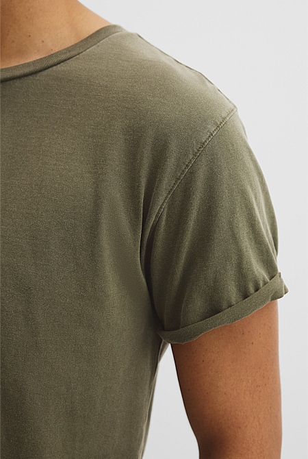 Australian Cotton Longline Garment Dye T-Shirt