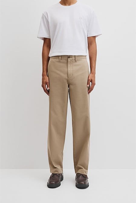 Relaxed Cotton Twill Pant