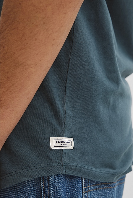 Australian Cotton Longline Garment Dye T-Shirt