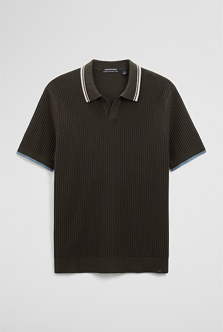 Australian Good Earth Cotton Tapered Trophy Polo Australian Good Earth Cotton Tapered Trophy Polo