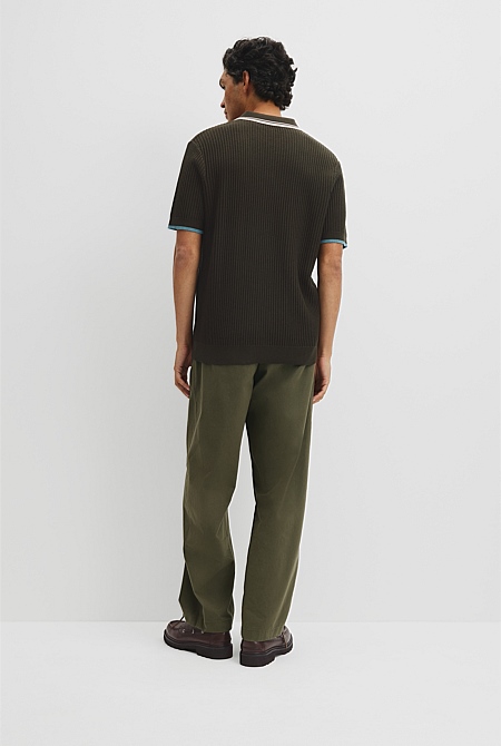 Australian Good Earth Cotton Tapered Trophy Polo