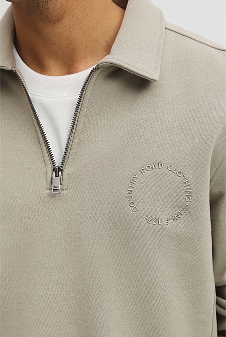 Australian Cotton Long Sleeve Folded Collar Sweat