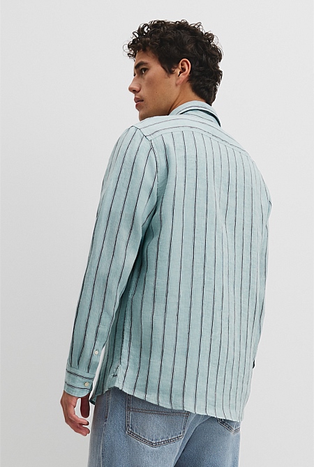 Regular Fit Linen Stripe Shirt
