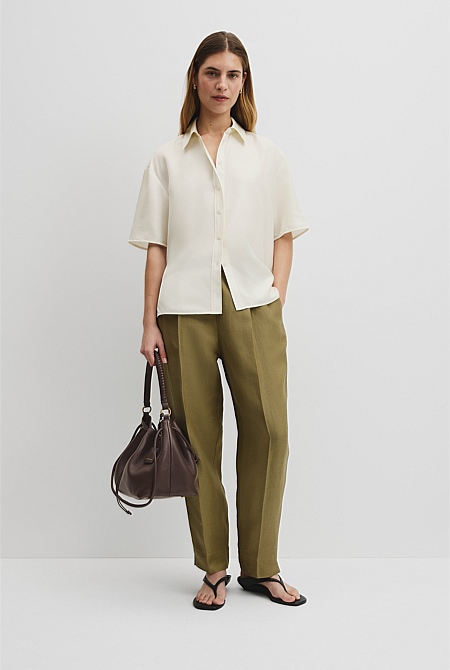 Short Sleeve Silk Shirt