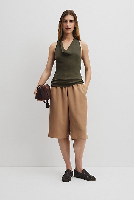 V-Neck Neck Drape Top