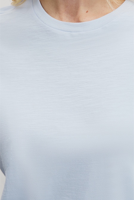 Textured Short Sleeve Slub T-Shirt