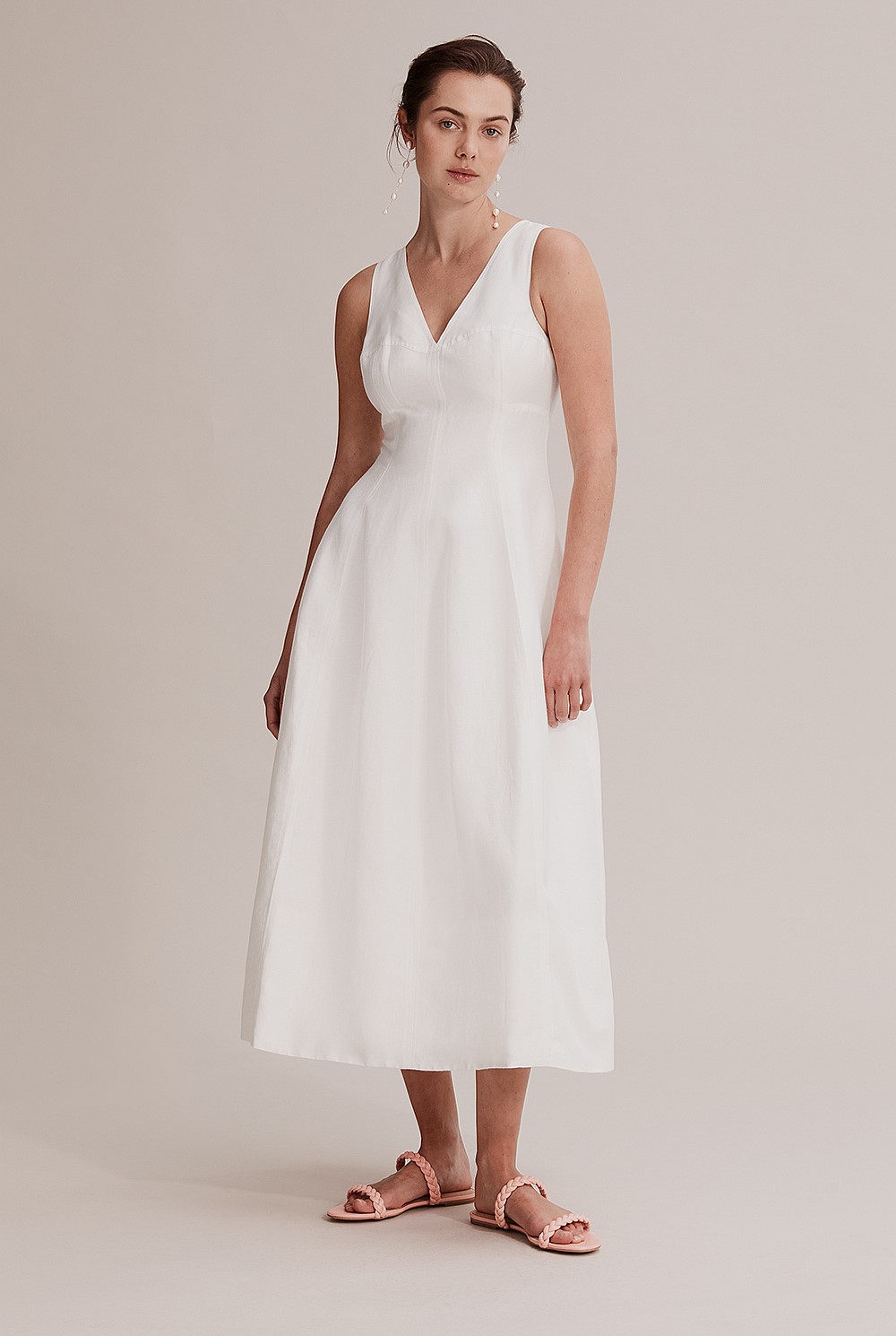 country road corset dress Antique White Corset Panelled Dress - Dresses