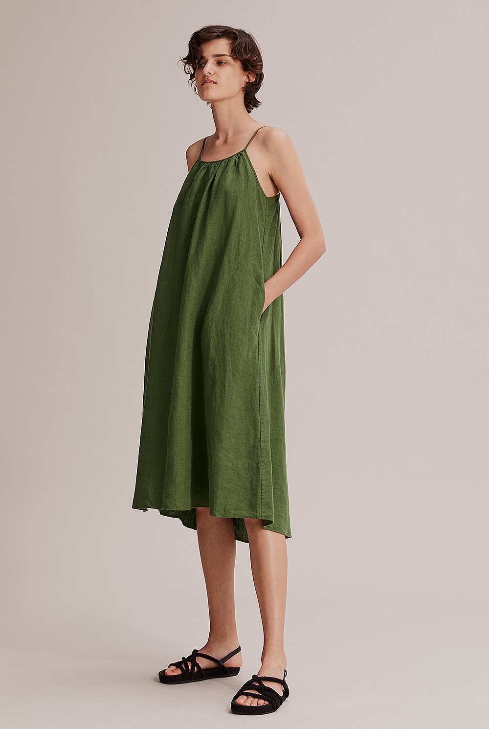 country road linen midi dress Wearing this viral country road linen wrap midi dress to the office today!  Keep checking the website for restocks  #countryroad #businesscasual  #officefits #officeoutfits #corporateoutfits