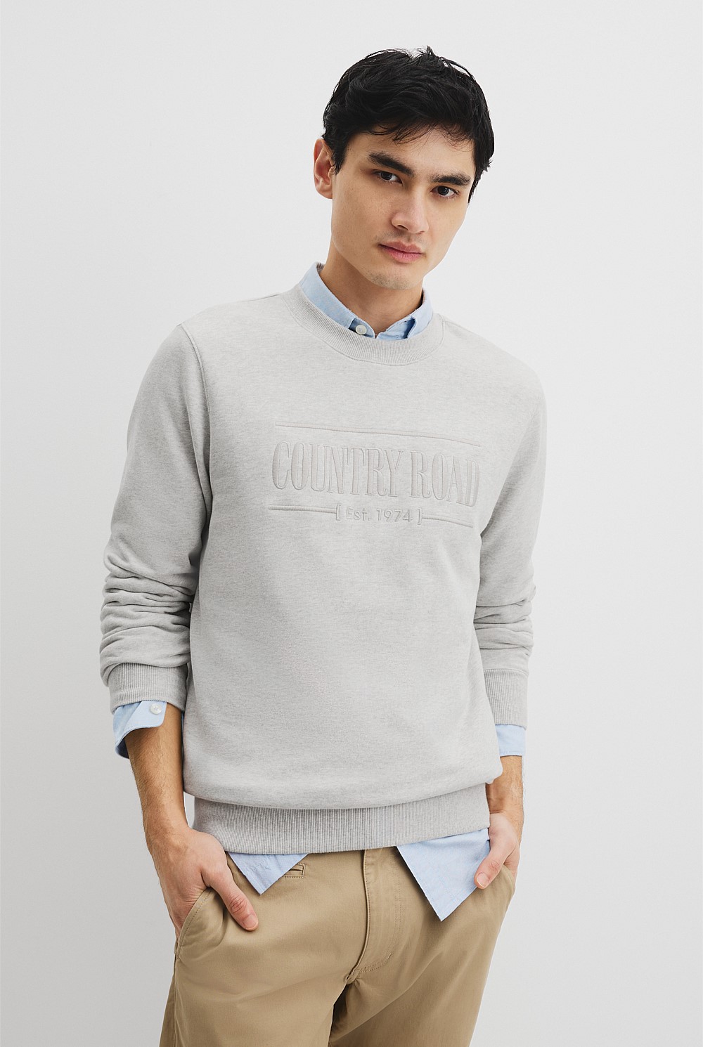 Light Grey Marle Verified Australian Cotton Heritage Sweat