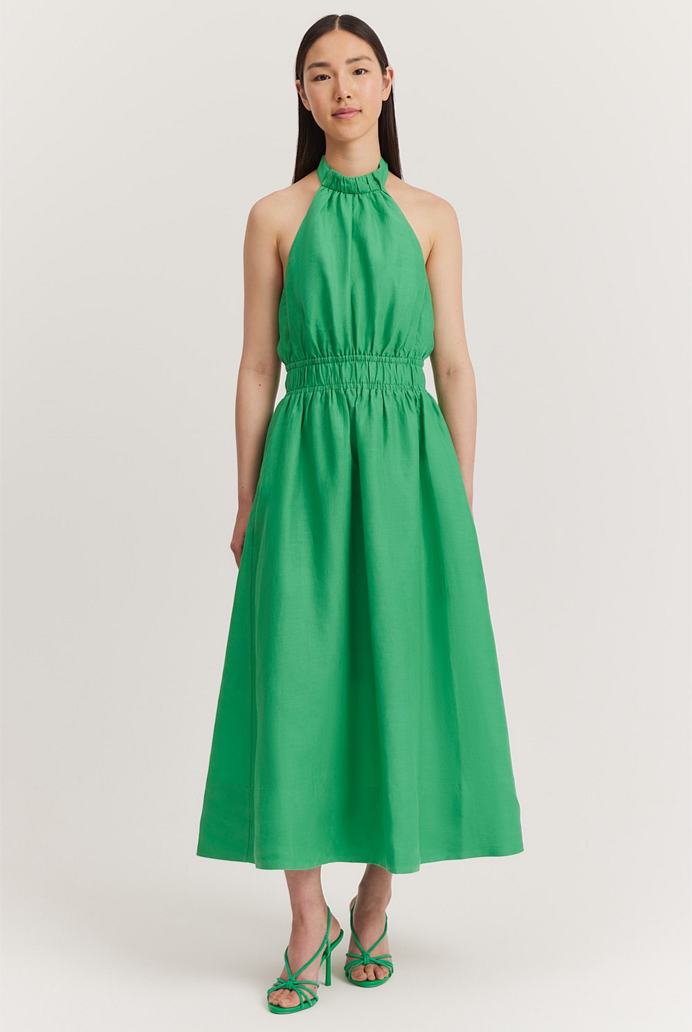country road green dress Summer Halter Midi - Natural Fibres polished outfit