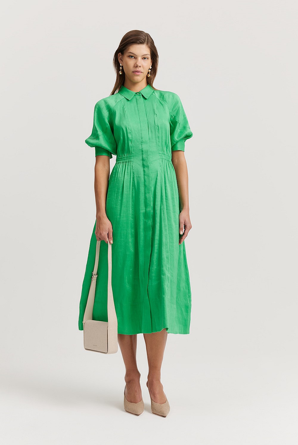 country road green linen dress Country Road