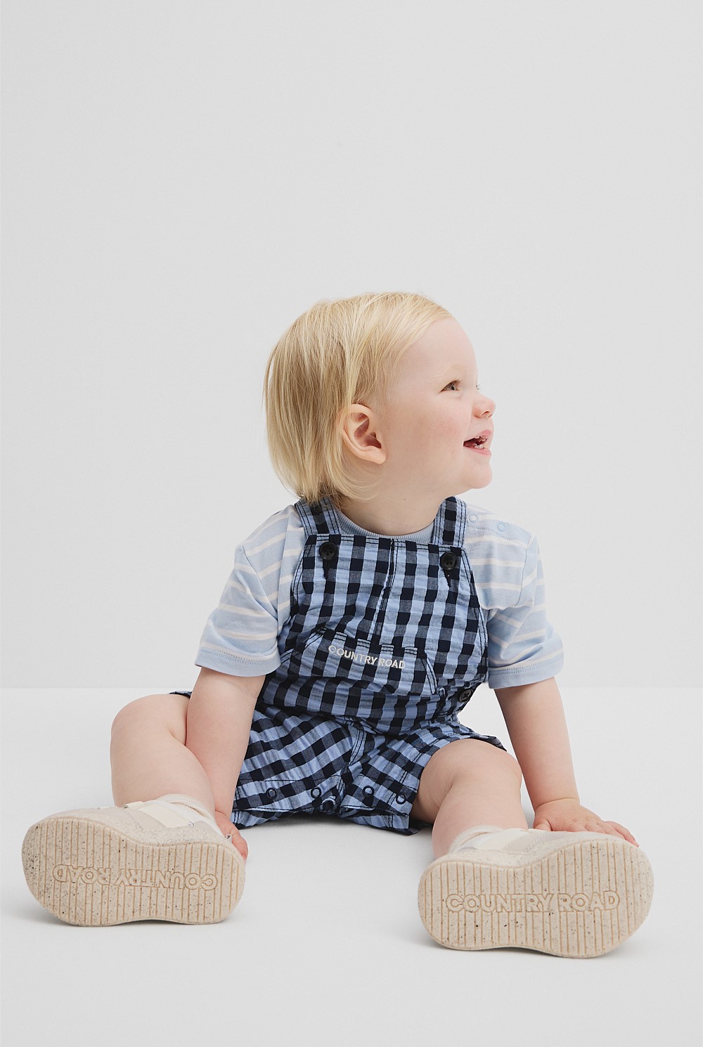 Navy Check Overall Overalls Rompers Country Road