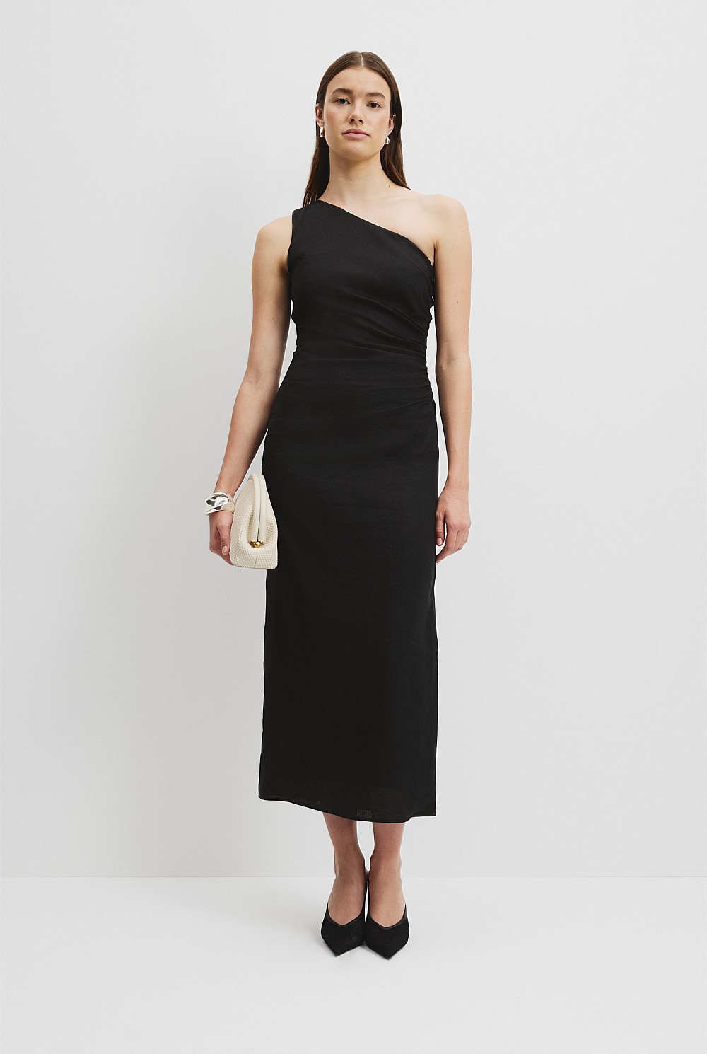 country road asymmetric dress Black Organically Grown Linen - Event Illusion Party dresses short clubwear Tank dresses Size:US8