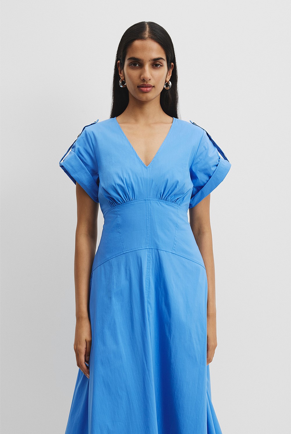 country blue dress French Countryside Maxi Dress