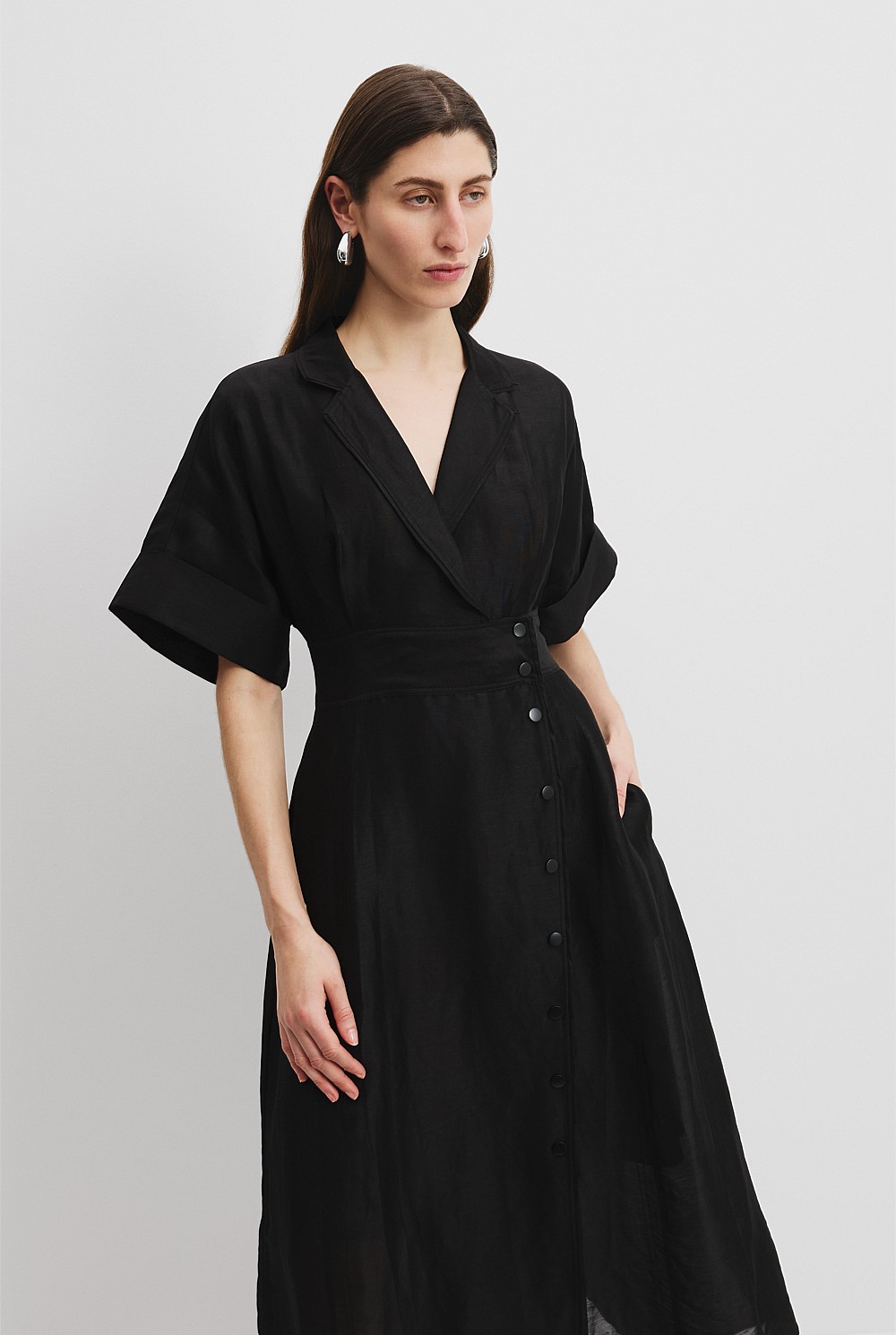 country road silk dress Country Road | Our Organza Midi Shirt Dress: A wardrobe staple to love for seasons to come, made using a beautifully soft blend of linen and silk