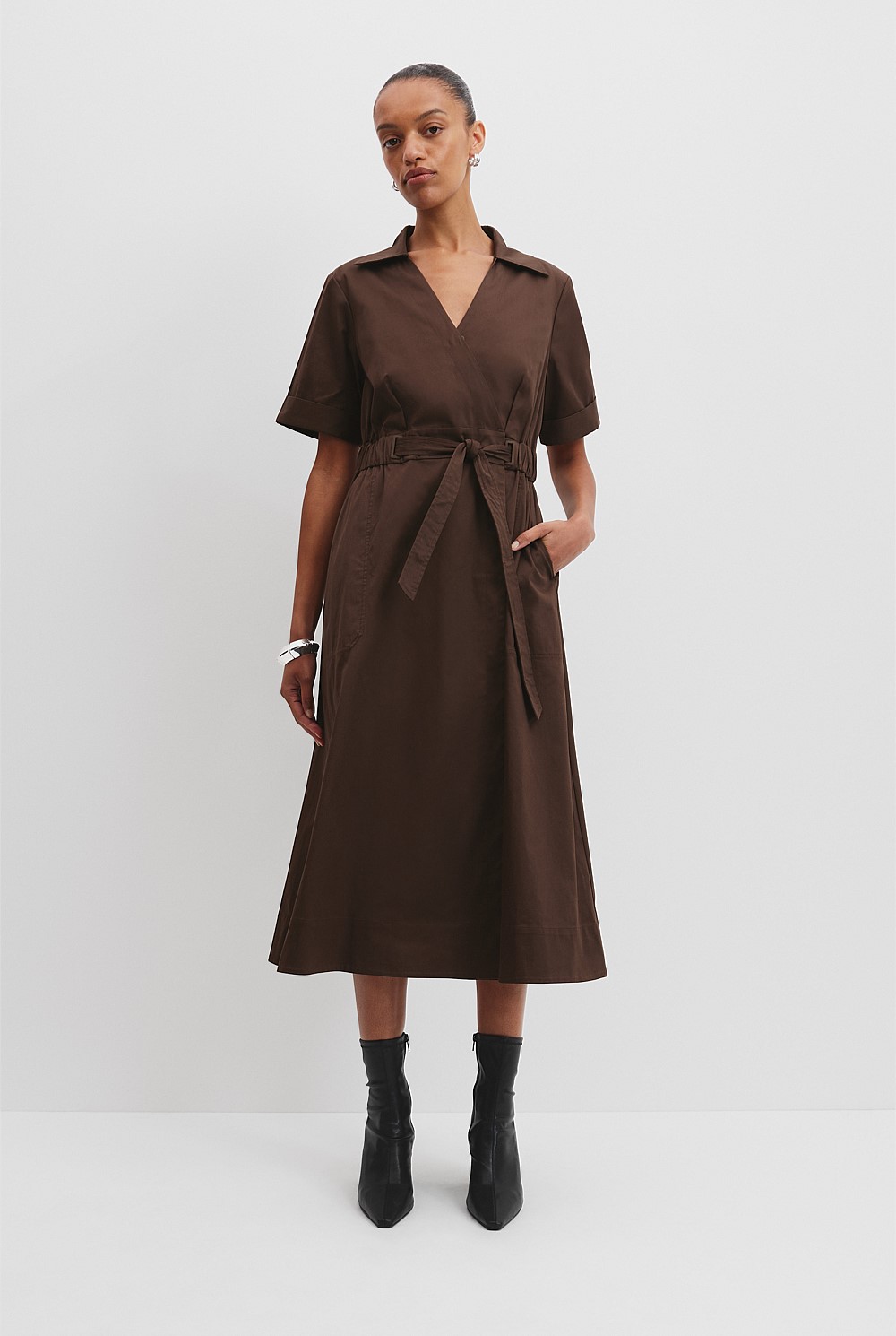country road leather dress Brunette Cinched Wrap - Dresses Goth dress