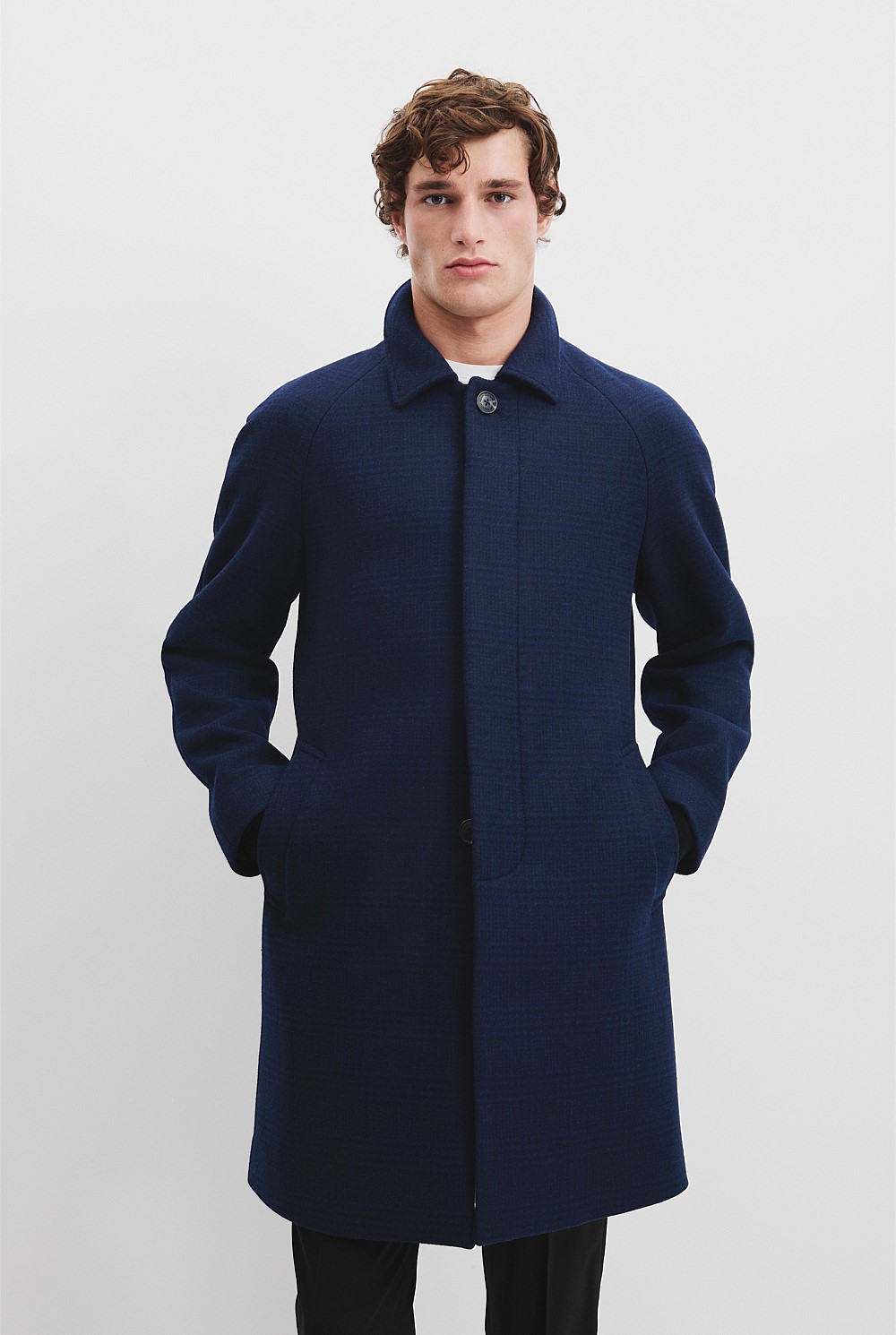 Lucca Wool Blend River Coat（rich navy） Buzz Rickson's BR14146 U.S.N. Long Pea Coat - Navy | SON OF