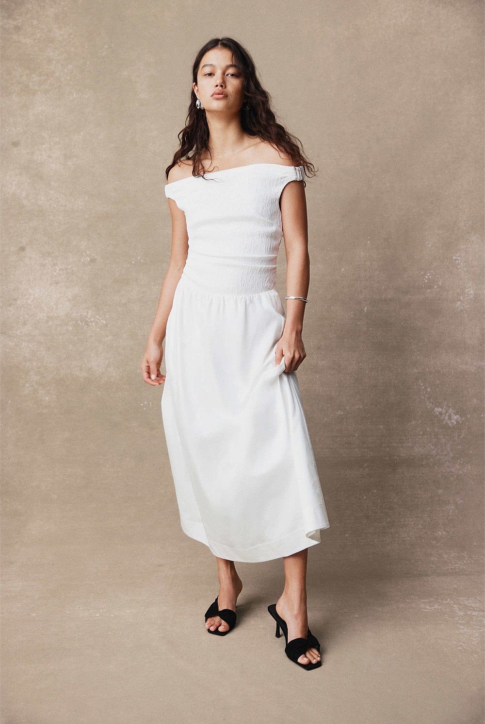 country road off the shoulder dress Country Road Off Shoulder Dress