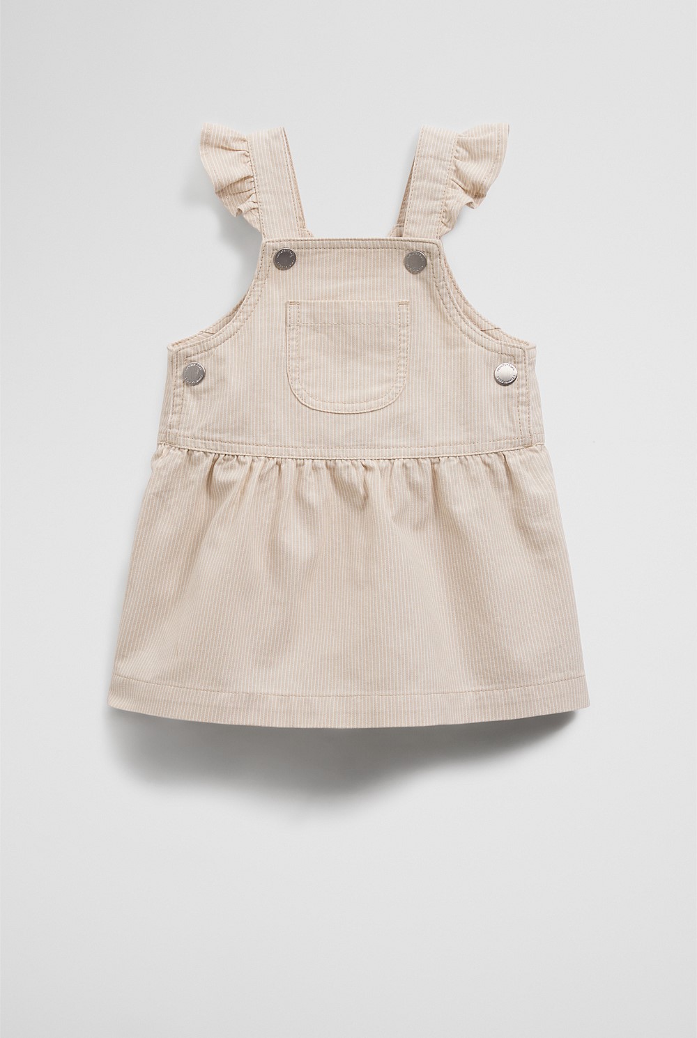 Oat Stripe Organically Grown Cotton Railroad Frill Dress - Dresses | Country Road Oat Stripe Organically Grown Cotton Railroad Frill Dress - Dresses | Country Road