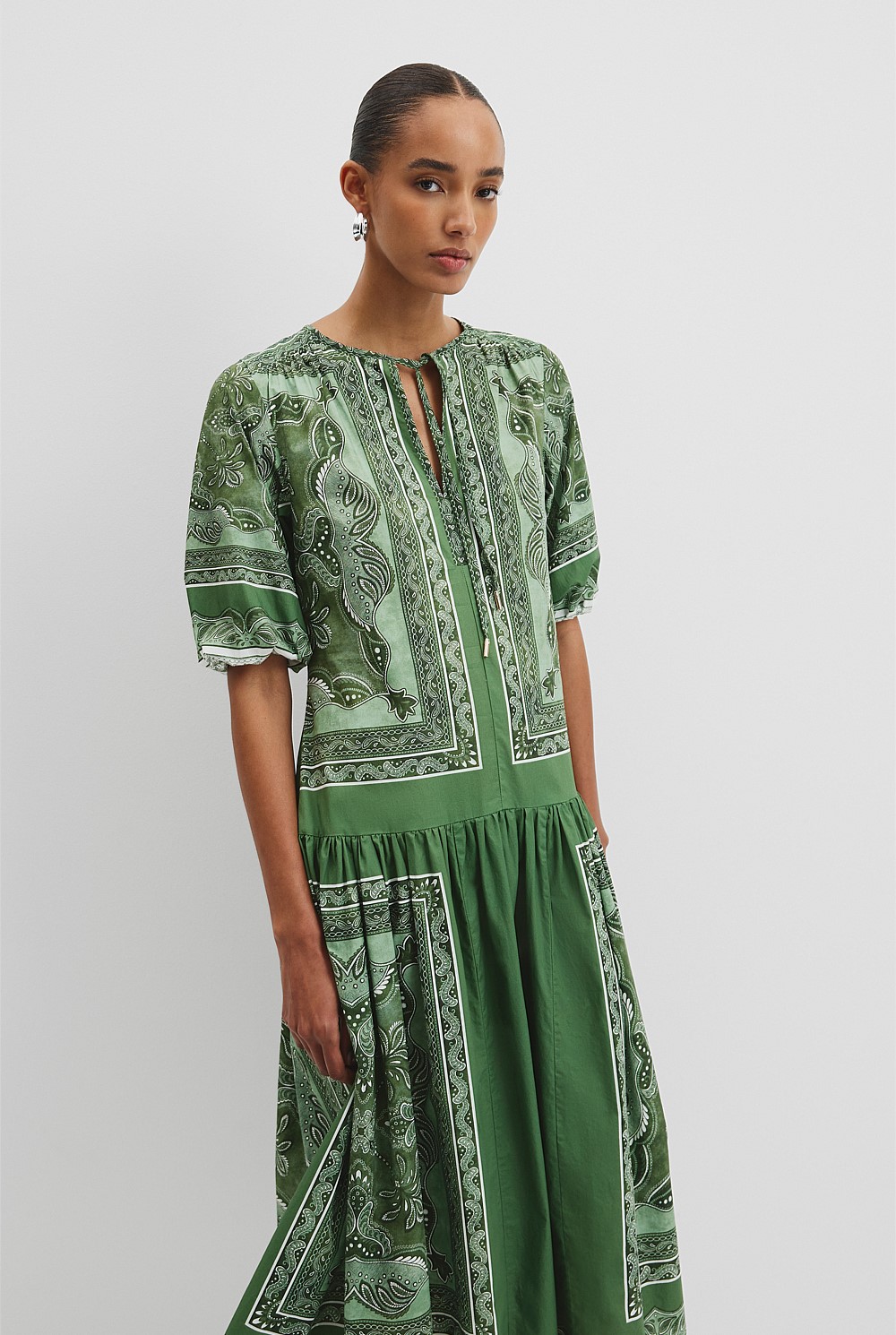 country road green maxi dress Fern Scarf Print Scarf Print - Event vuetag-needed
