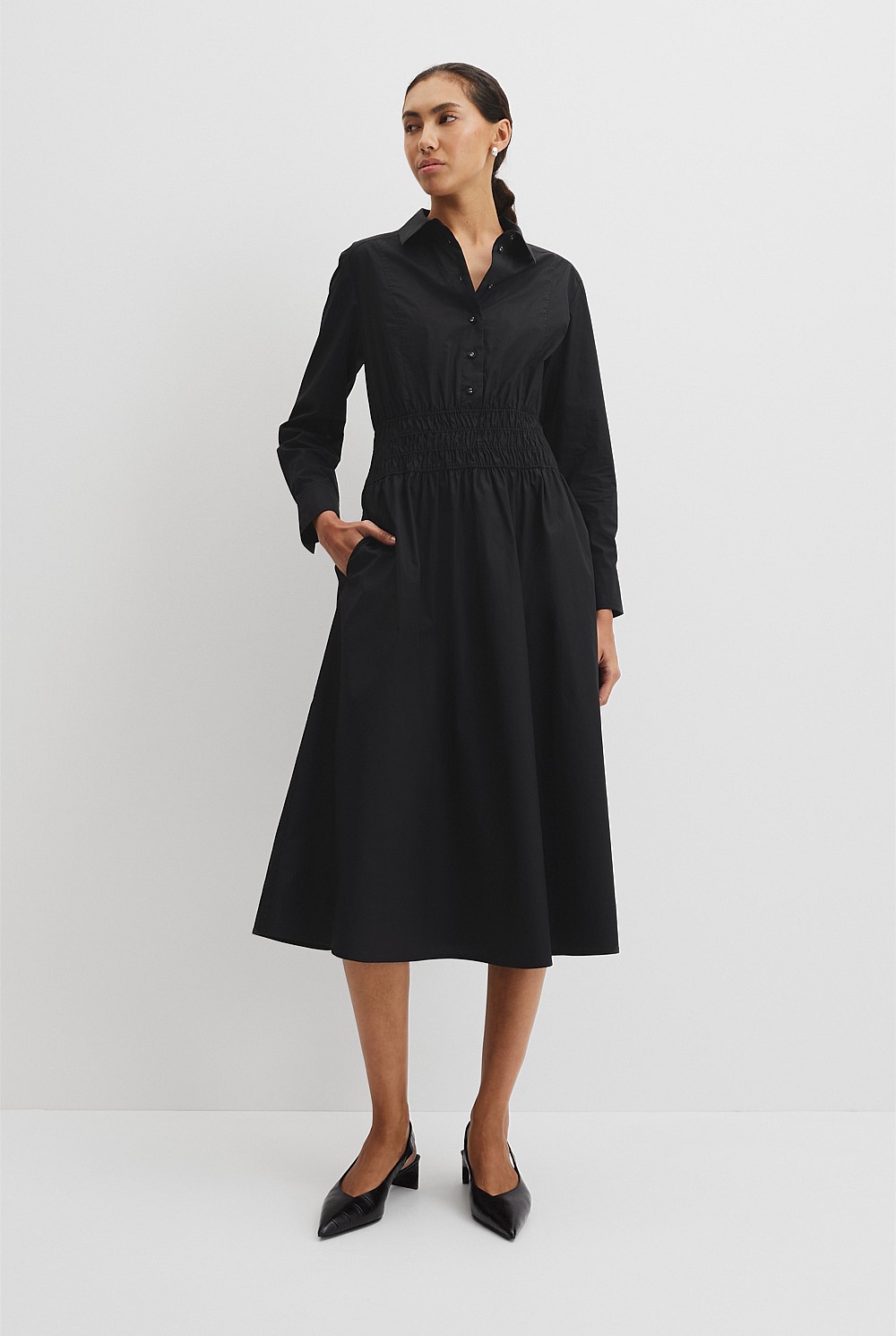black shirt dress australia Santorini Shirt Dress, Black