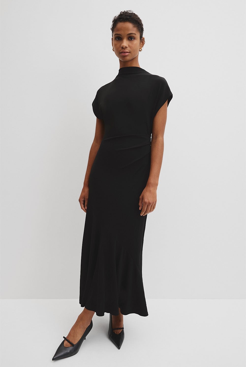 ワンピース Drape neck dress Black Drape Neck Dress - Work | Country Road