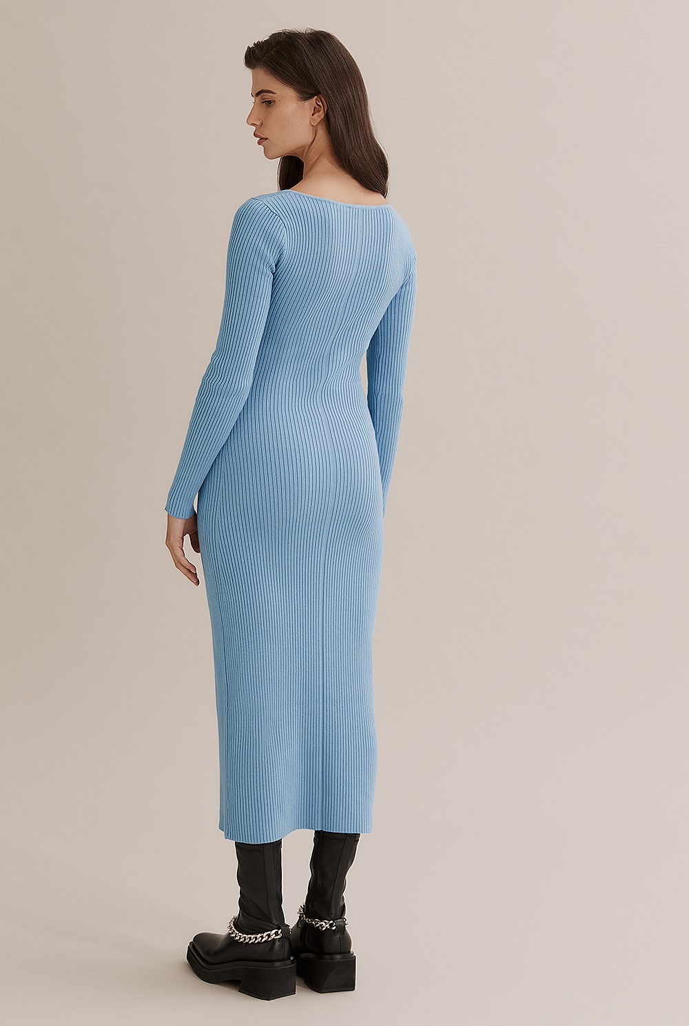 Palace Blue Knit Column Dress - Knitwear