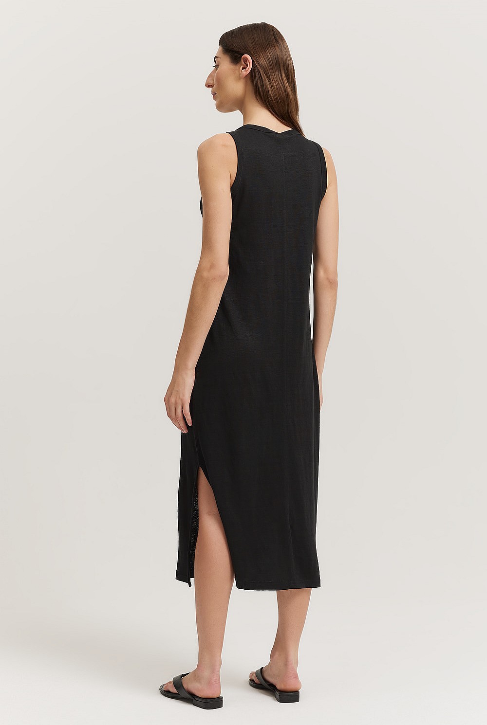country road jersey dress Navy Stripe Stripe Linen Jersey Dress - Dresses
