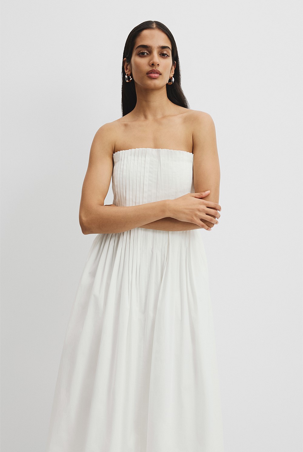 country road formal dresses Antique White Tucked Poplin Dress - Resort Furniture Legs
