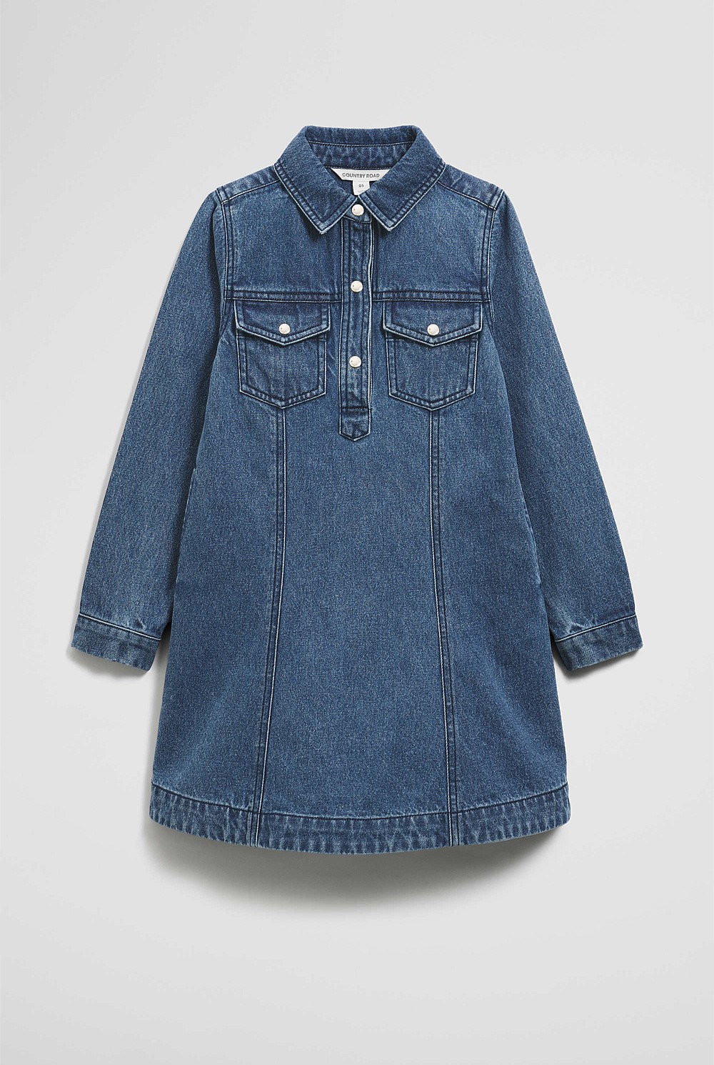 country road denim shirt dress Indigo - Dresses Style:2023SP419 BTC BudgetHomeStyle dresses for women over Short sleeve Made of 100% cotton