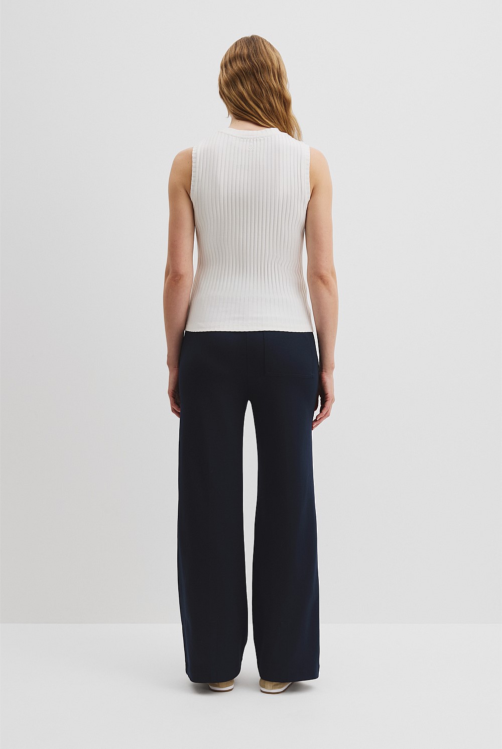 White High Neck Rib Tank - T-Shirts & Tops | Country Road